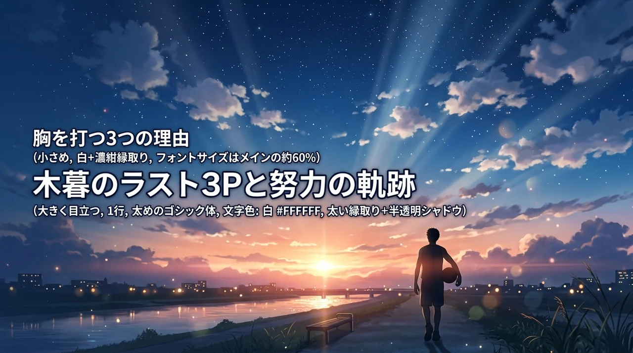 スラムダンク木暮のラスト3Pが胸を打つ3つの理由と努力の軌跡